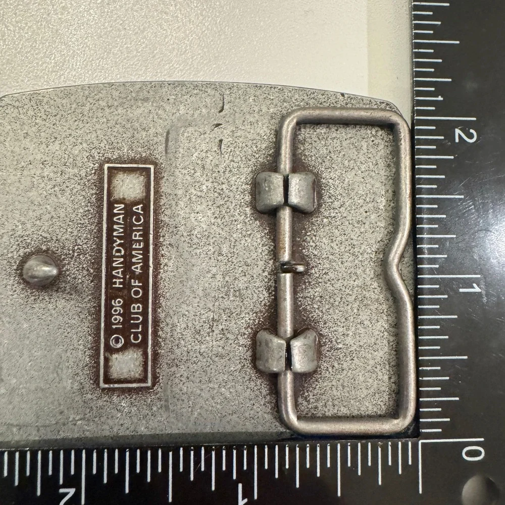 Handyman Club of America Life Member Belt Buckle Vintage 1996 Pewter Finish‎